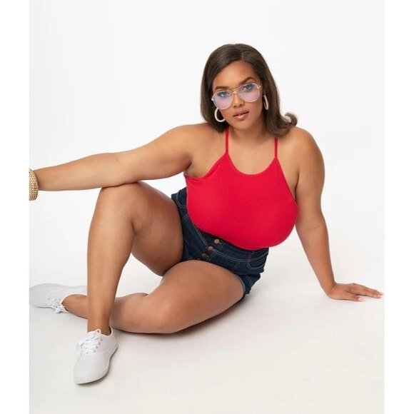 NWT Unique Vintage Red Halter Top Size 3X - Picture 5 of 11